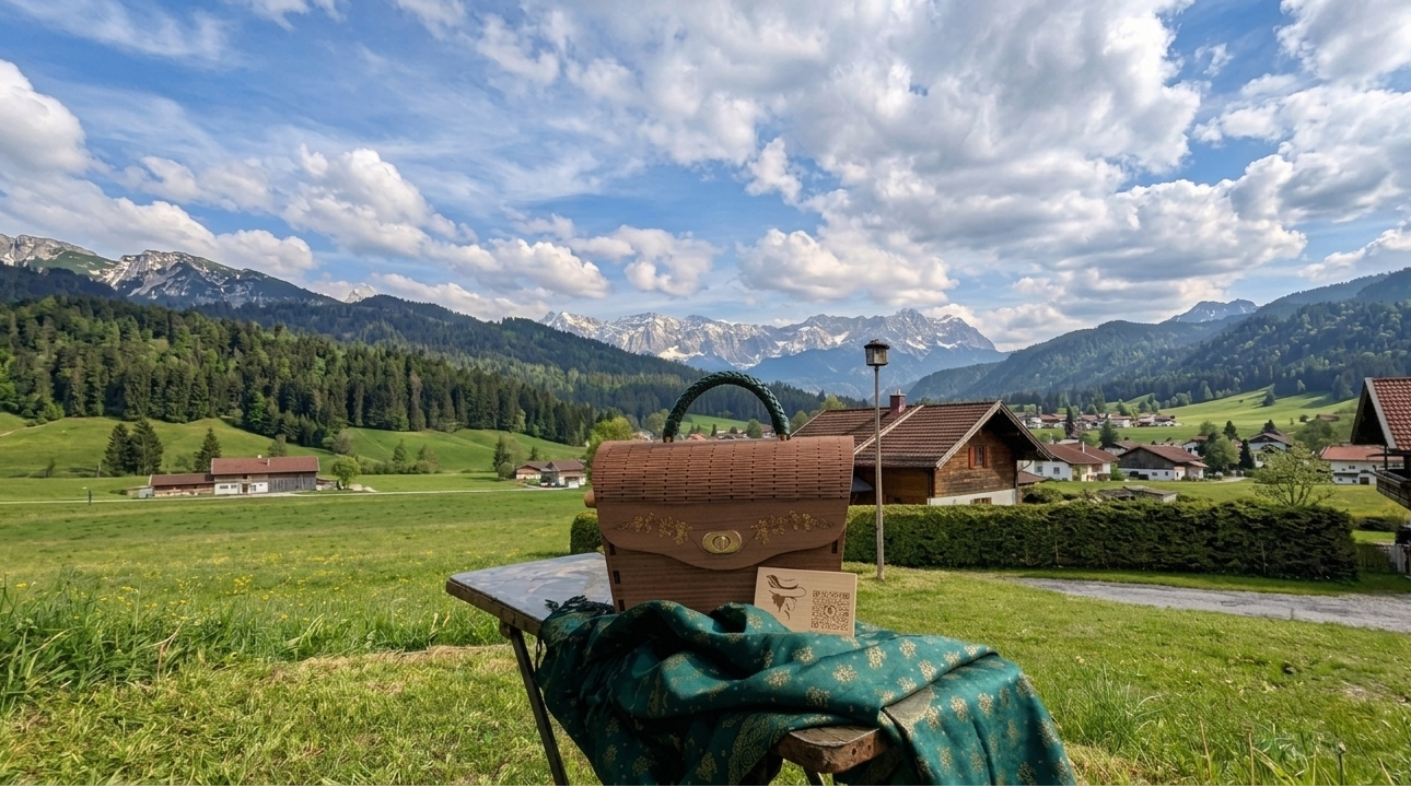 Trachtentasche aus Holz zum Dirndl